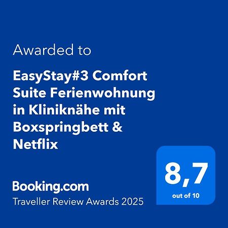 Easystay#3 Comfort Suite Ferienwohnung In Kliniknaehe Mit Boxspringbett & Netflix Бад-Эйнхаузен Экстерьер фото